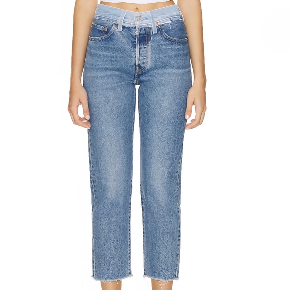 501 Crop Split Craft Straight Jeans - Picture 1 of 9